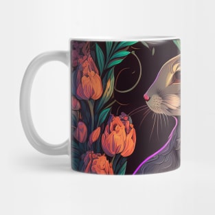 Rabbit and flowers Mug